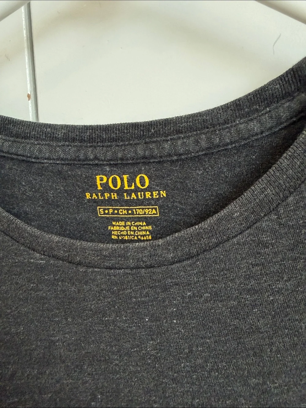 Polo by Ralph Lauren Dark Heather Black Crew Tee with White Pony